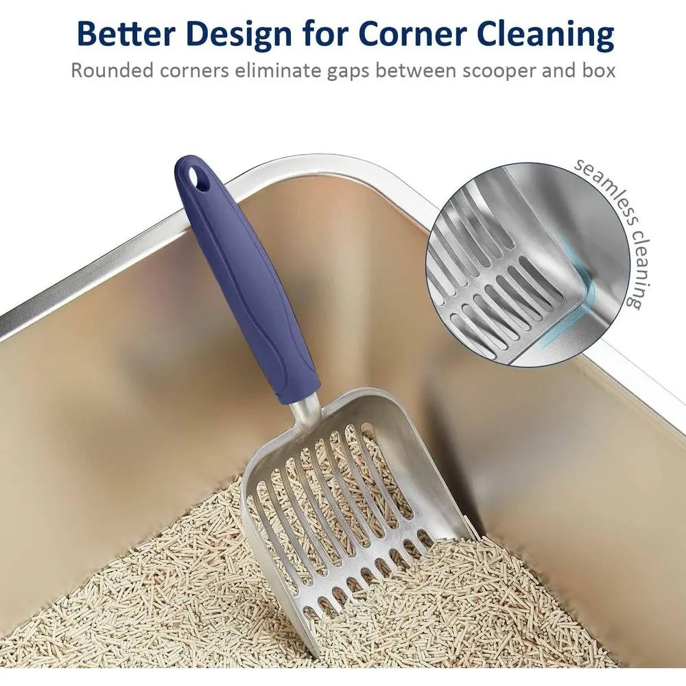 Cat Litter Scoop, Alloy Siter, Metal Scooper, Deep Shovel, Long Handle, Poop Siting, Kitten Pooper Liter, Durable, Heavy Duty, L