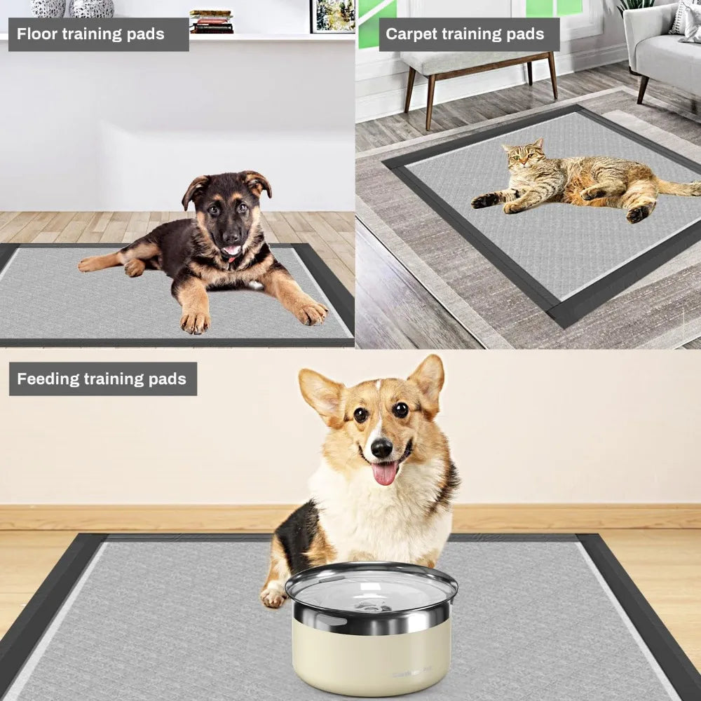 Charcoal Puppy Pads 28x34 Inches Extra Large Dog Pee Pads Odor-Control & Leak-Proof Disposable Pet