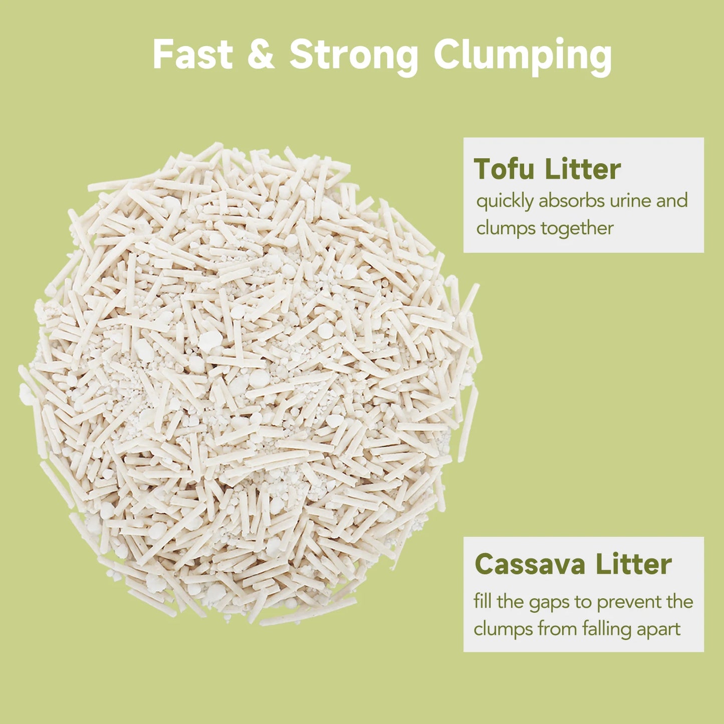 Ezskuup Non-Stick Ultra Clumping Cassava Tofu Cat Litter Odour Control Low Tracking Kitty Litter Plant-Based Ingredient 4KG/PACK