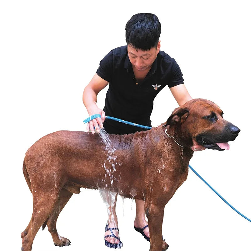 Pet Dog Bath Head Puppy Grooming Washing Sprayer Extra Long Tube Massage Shower Tool Large Dog Cleaning Brush Pet Supplies