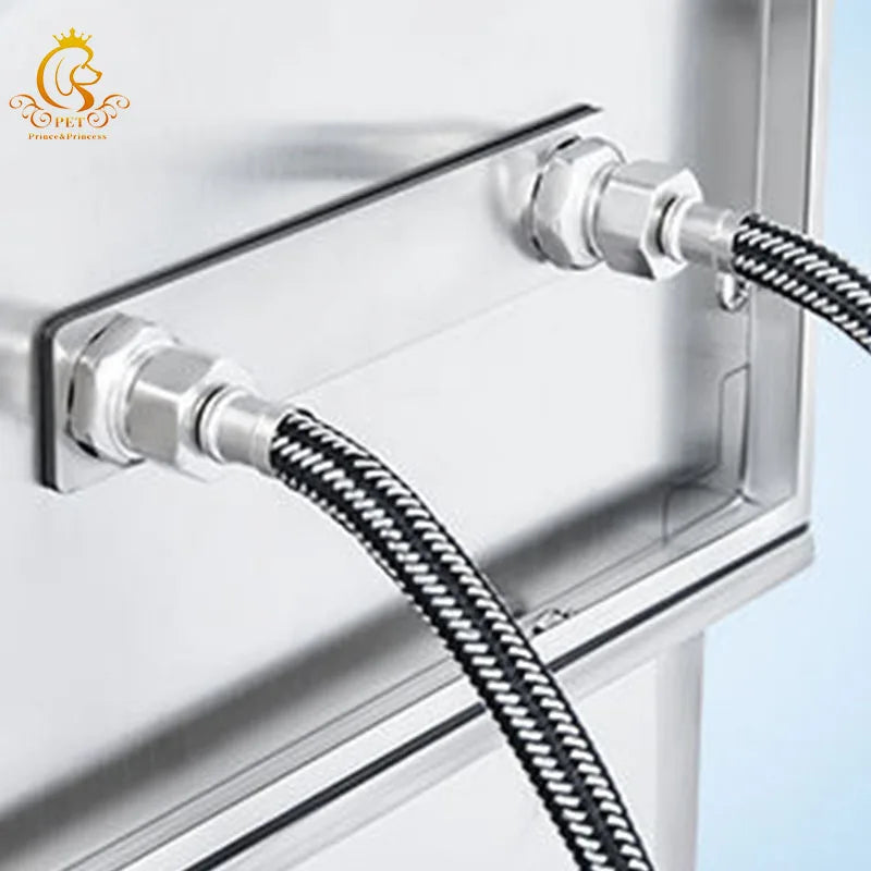Stainless Steel Medical Pet Grooming Bathing Equipment Animal Wash Basin Vet  Sliding-door Bathing Pool