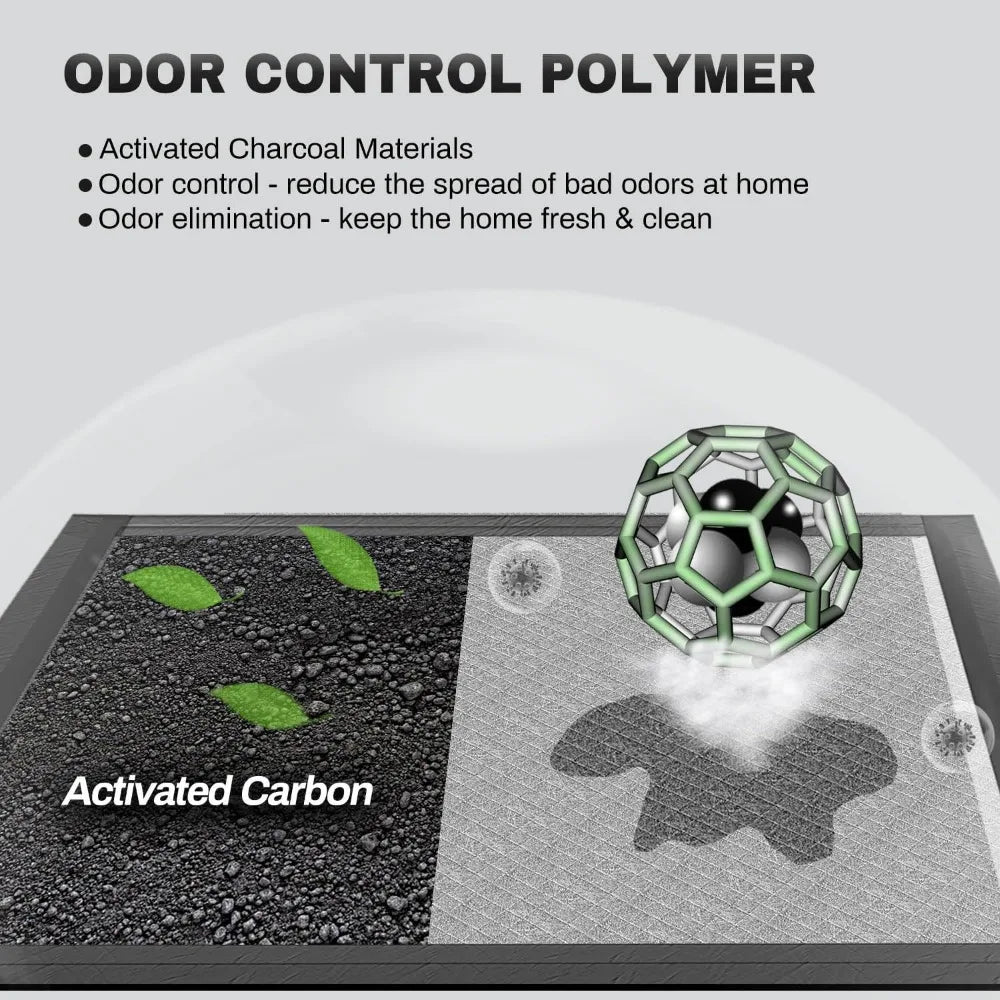 Charcoal Puppy Pads 28x34 Inches Extra Large Dog Pee Pads Odor-Control & Leak-Proof Disposable Pet