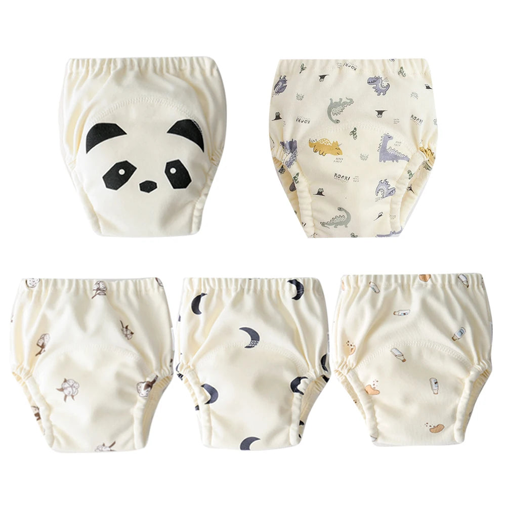 8/5pcs Baby Cotton Training Pants Panties Waterproof Cloth Diapers Reusable Toolder Nappies Diaper Baby Changing Nappy Underwear