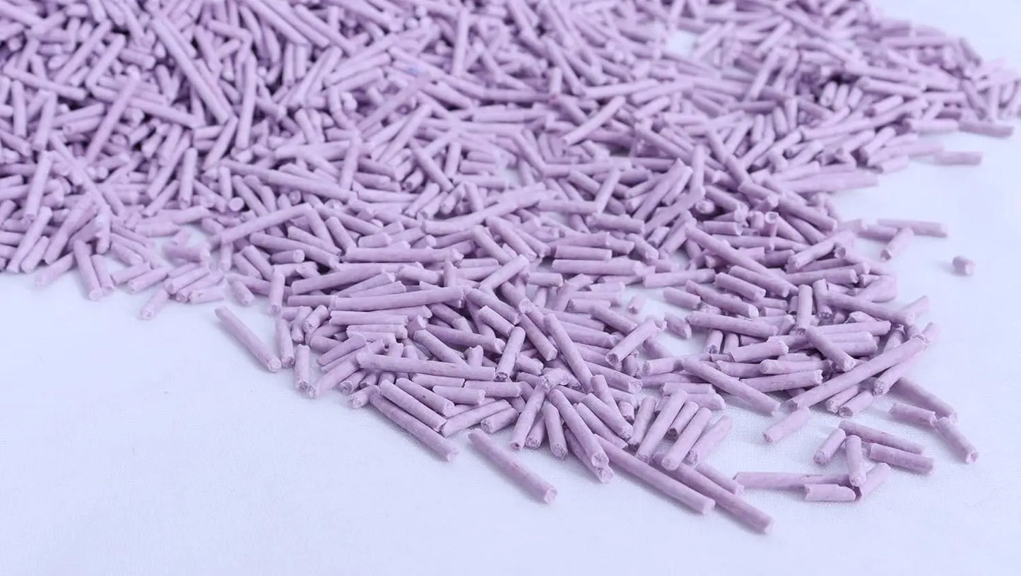 Tofu Cat Litter Lavender Scent 5.5 Lbs, Flushable Low Tracking 2mm Pellets for Easy Cleanup