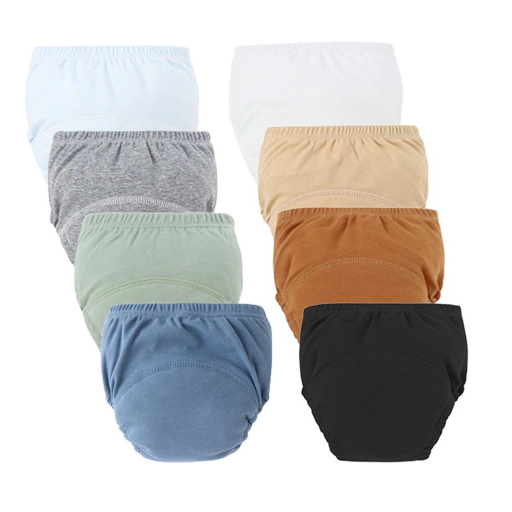 8/5pcs Baby Cotton Training Pants Panties Waterproof Cloth Diapers Reusable Toolder Nappies Diaper Baby Changing Nappy Underwear