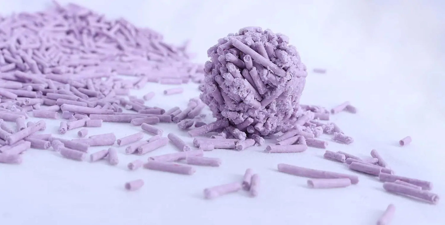 Tofu Cat Litter Lavender Scent 5.5 Lbs, Flushable Low Tracking 2mm Pellets for Easy Cleanup