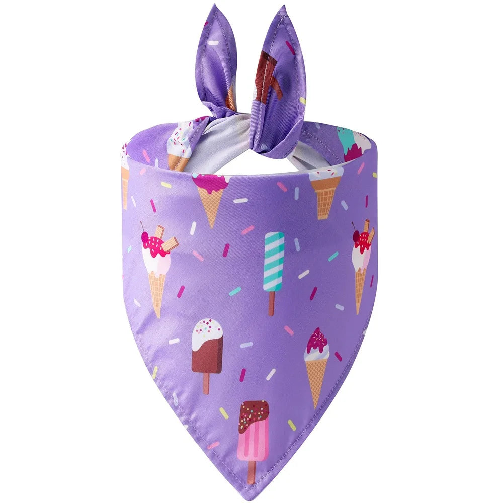 Sucado Dog Bandana Fruit Floral Spring Washable Soft Doggy Scarf Kerchief Summer Adjustable for Small Medium Large Dogs Pets