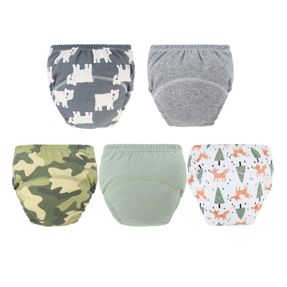 8/5pcs Baby Cotton Training Pants Panties Waterproof Cloth Diapers Reusable Toolder Nappies Diaper Baby Changing Nappy Underwear