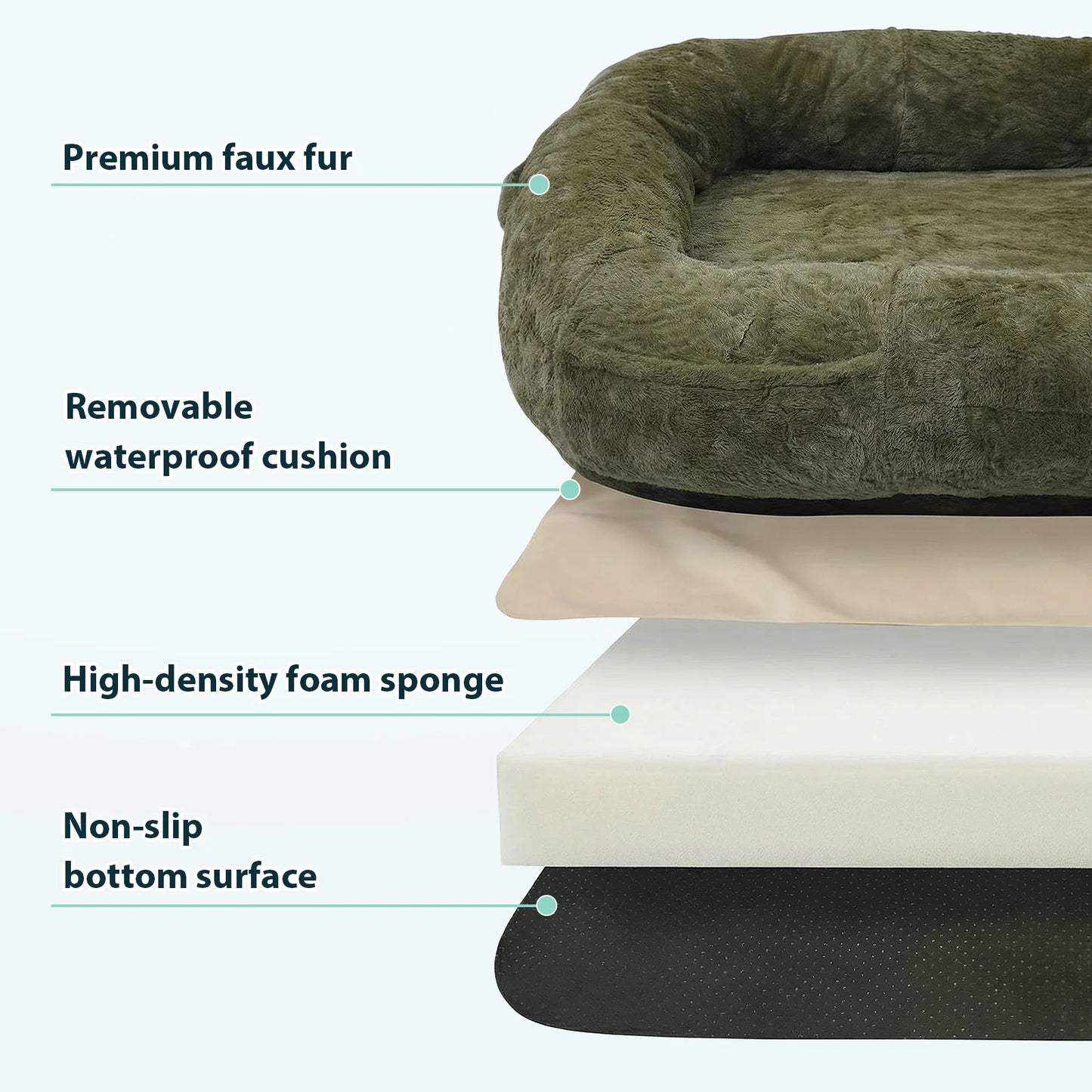 Human Dog Bed 71x47x12in Washable Extra Large Comfortable Pet Bed with Soft Blanket for Sleeping Human Size Dog Bed