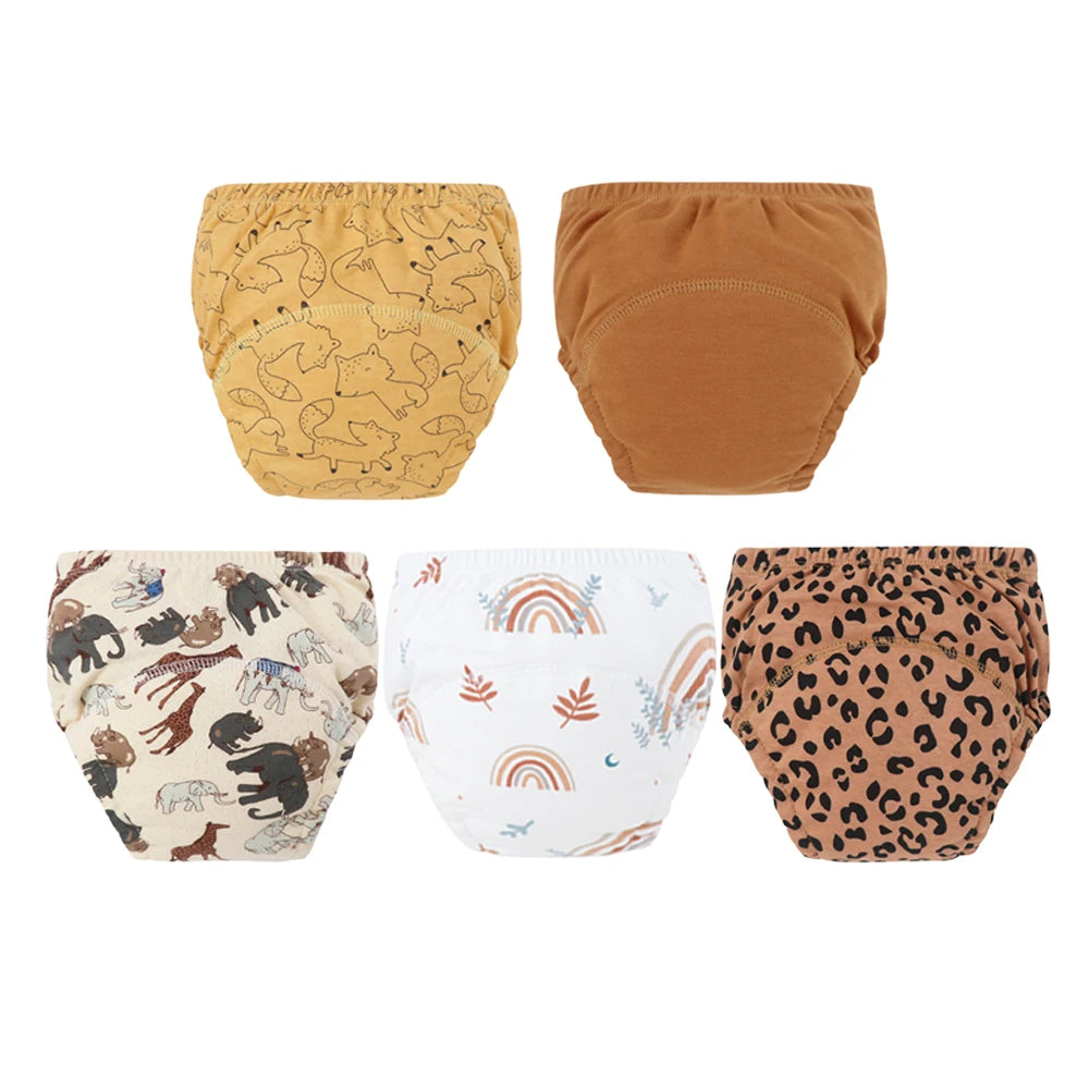 8/5pcs Baby Cotton Training Pants Panties Waterproof Cloth Diapers Reusable Toolder Nappies Diaper Baby Changing Nappy Underwear