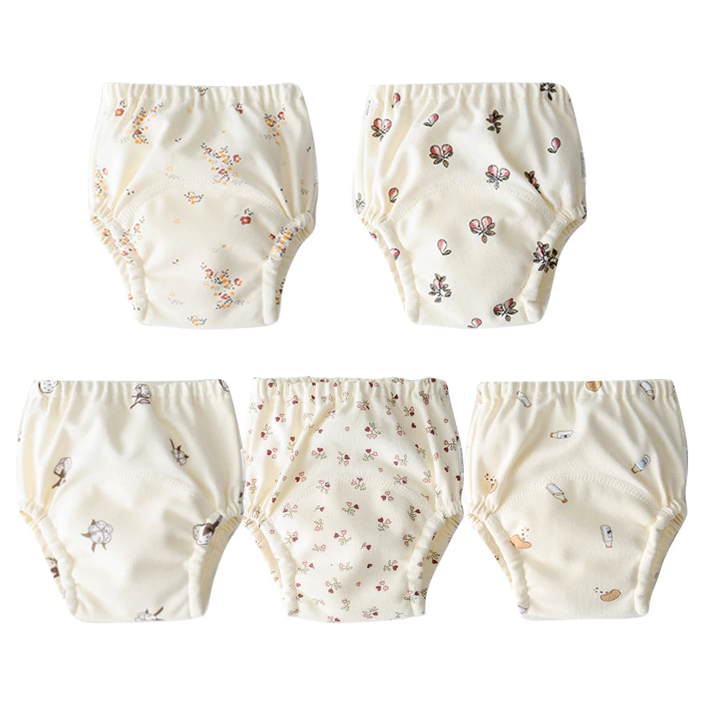 8/5pcs Baby Cotton Training Pants Panties Waterproof Cloth Diapers Reusable Toolder Nappies Diaper Baby Changing Nappy Underwear