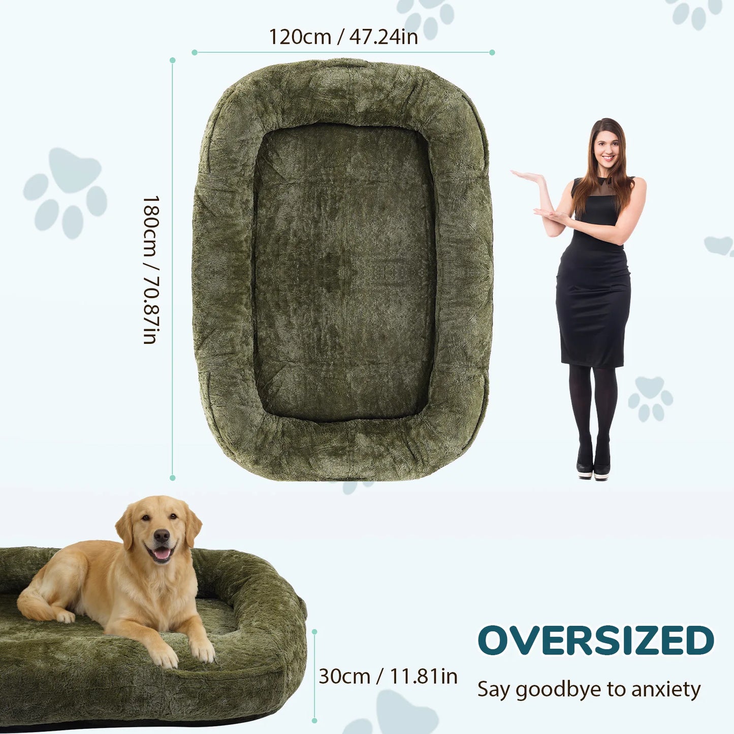 Human Dog Bed 71x47x12in Washable Extra Large Comfortable Pet Bed with Soft Blanket for Sleeping Human Size Dog Bed