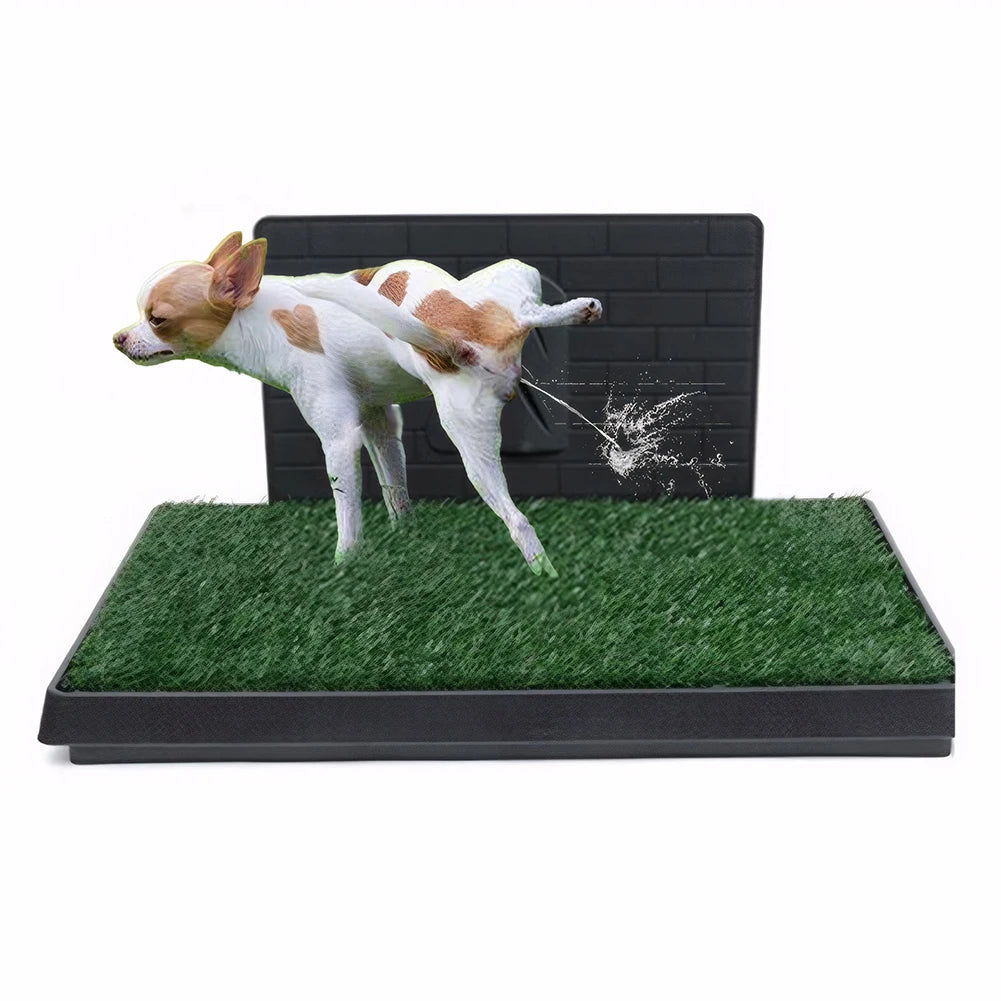 76x51cm Indoor Puppy Training Pad Reusable Dog Grass Pads Artificial Turf Potty With Tray & Pee Baffle For Big And Medium Dogs