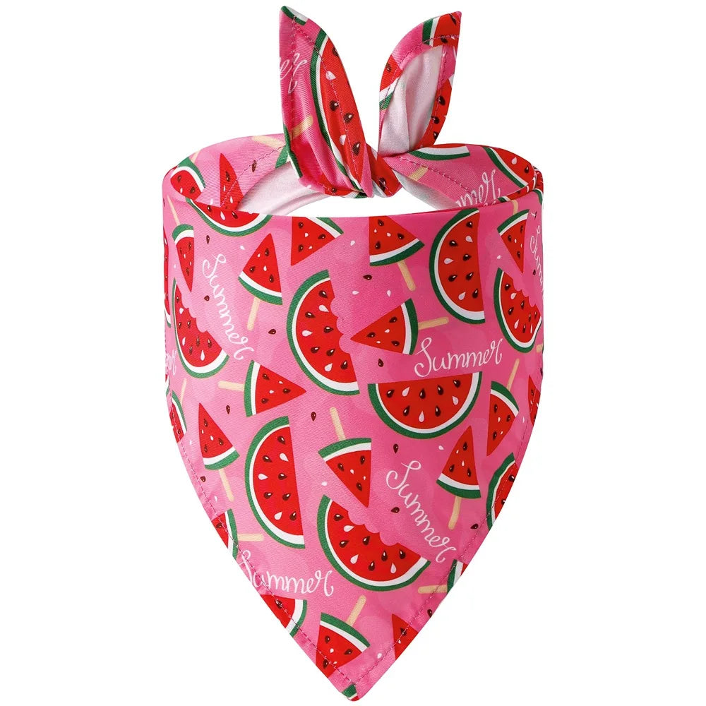 Sucado Dog Bandana Fruit Floral Spring Washable Soft Doggy Scarf Kerchief Summer Adjustable for Small Medium Large Dogs Pets