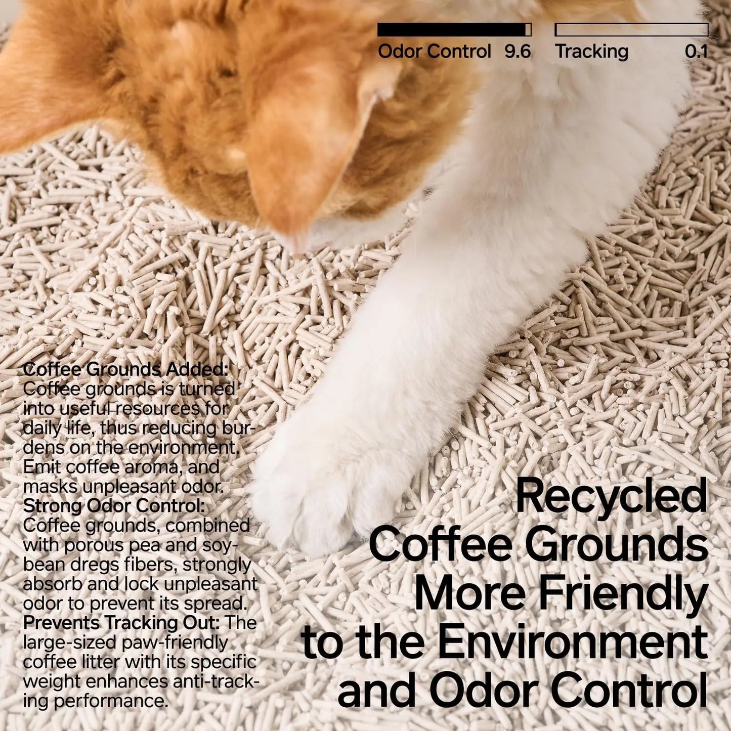 Tofu Cat Litter with Coffee Grounds, Clumping, Flushable, Plant-Based, Odor Control, Dust-Free, Less Tracking (5.3lb/Bag×4bags)