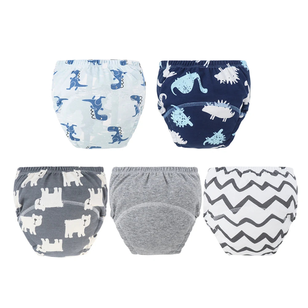 8/5pcs Baby Cotton Training Pants Panties Waterproof Cloth Diapers Reusable Toolder Nappies Diaper Baby Changing Nappy Underwear