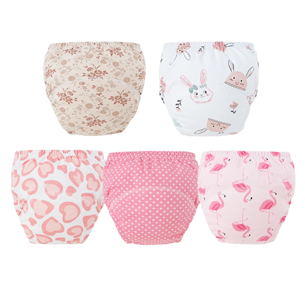 8/5pcs Baby Cotton Training Pants Panties Waterproof Cloth Diapers Reusable Toolder Nappies Diaper Baby Changing Nappy Underwear