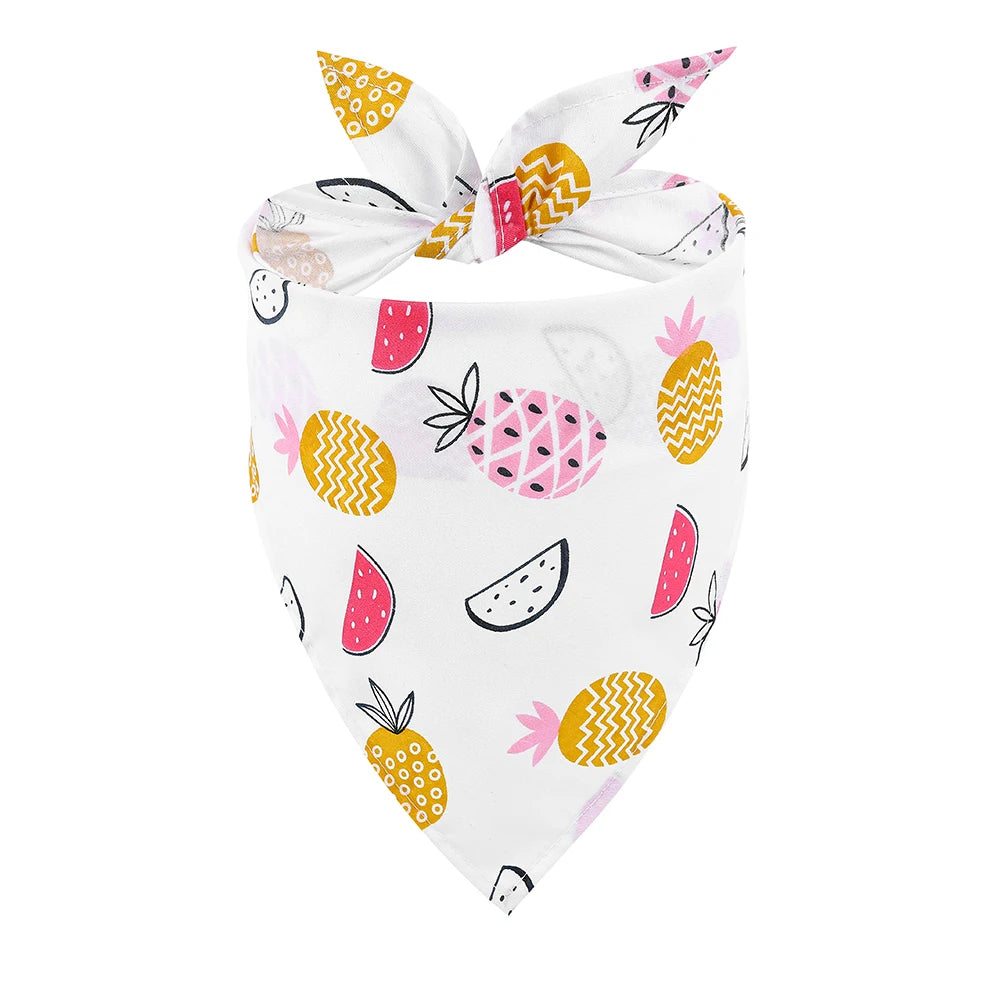 Sucado Dog Bandana Fruit Floral Spring Washable Soft Doggy Scarf Kerchief Summer Adjustable for Small Medium Large Dogs Pets