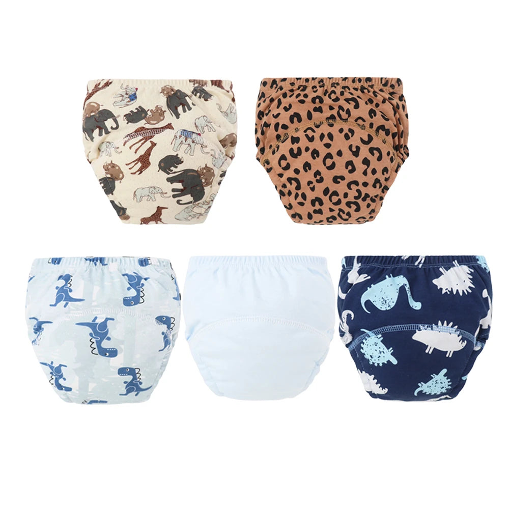 8/5pcs Baby Cotton Training Pants Panties Waterproof Cloth Diapers Reusable Toolder Nappies Diaper Baby Changing Nappy Underwear