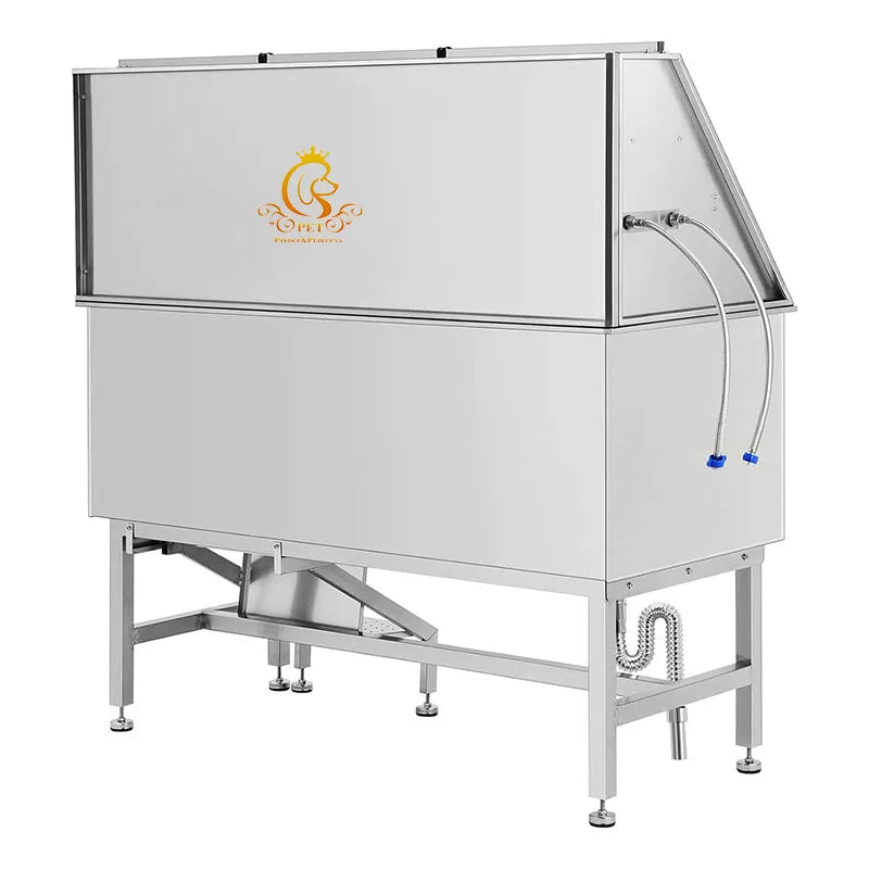 Stainless Steel Medical Pet Grooming Bathing Equipment Animal Wash Basin Vet  Sliding-door Bathing Pool