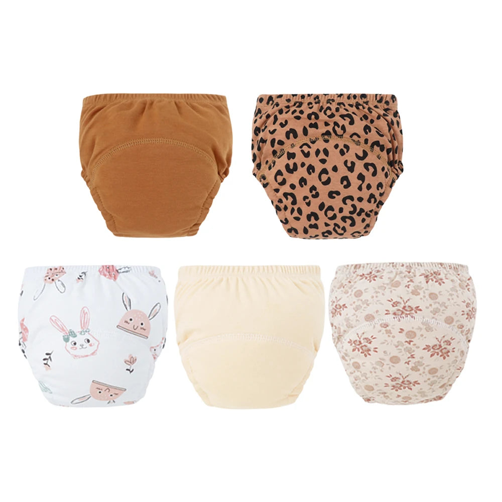 8/5pcs Baby Cotton Training Pants Panties Waterproof Cloth Diapers Reusable Toolder Nappies Diaper Baby Changing Nappy Underwear