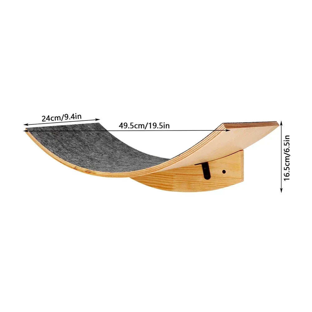 Wooden Cat Climbing Shelves Wall Mounted Cat Tree Sisal Scratching Post Pedal Hammock Indoor Kitten Playground Cats Accessories