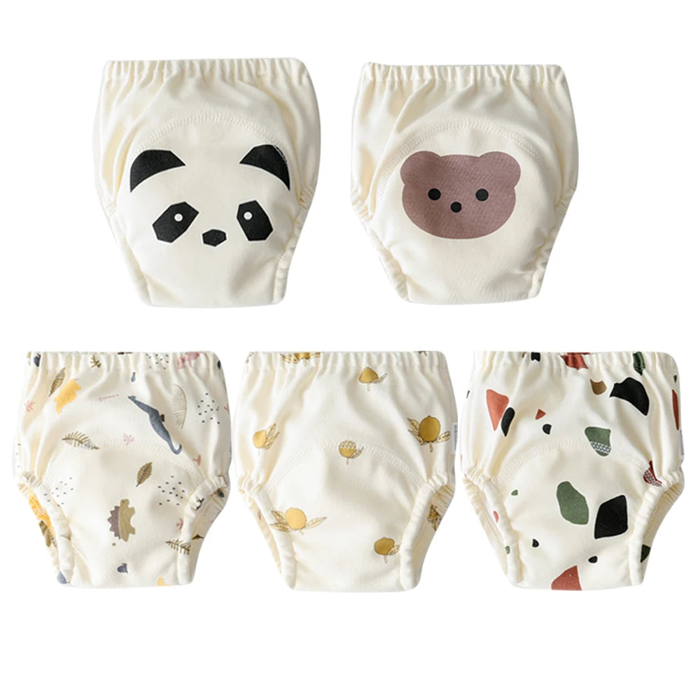 8/5pcs Baby Cotton Training Pants Panties Waterproof Cloth Diapers Reusable Toolder Nappies Diaper Baby Changing Nappy Underwear
