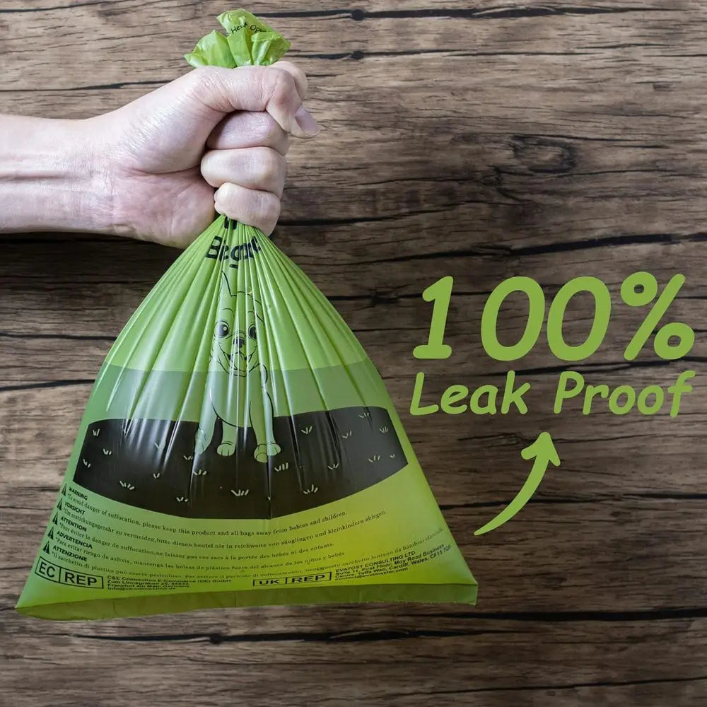 Dog Waste Bags, 1080 Extra Thick Strong 100% Leak-Proof (Green)