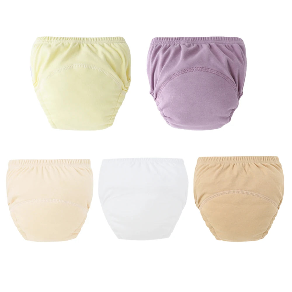 8/5pcs Baby Cotton Training Pants Panties Waterproof Cloth Diapers Reusable Toolder Nappies Diaper Baby Changing Nappy Underwear