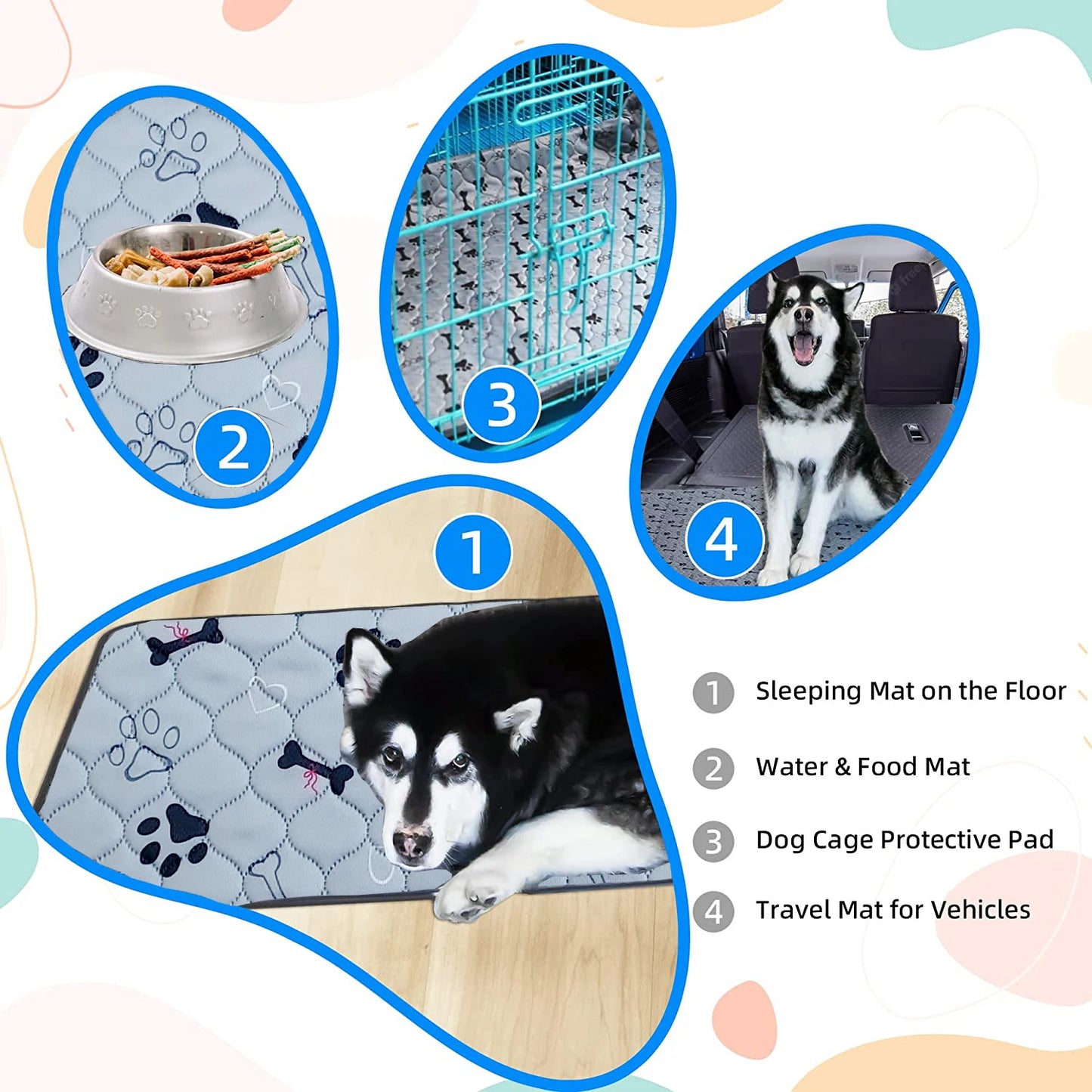 Washable Dog Urine Pad Reusable Anti Slip Pet Pee Pads Puppy Training Mat Pets Dog Cage Protective Pad  winter