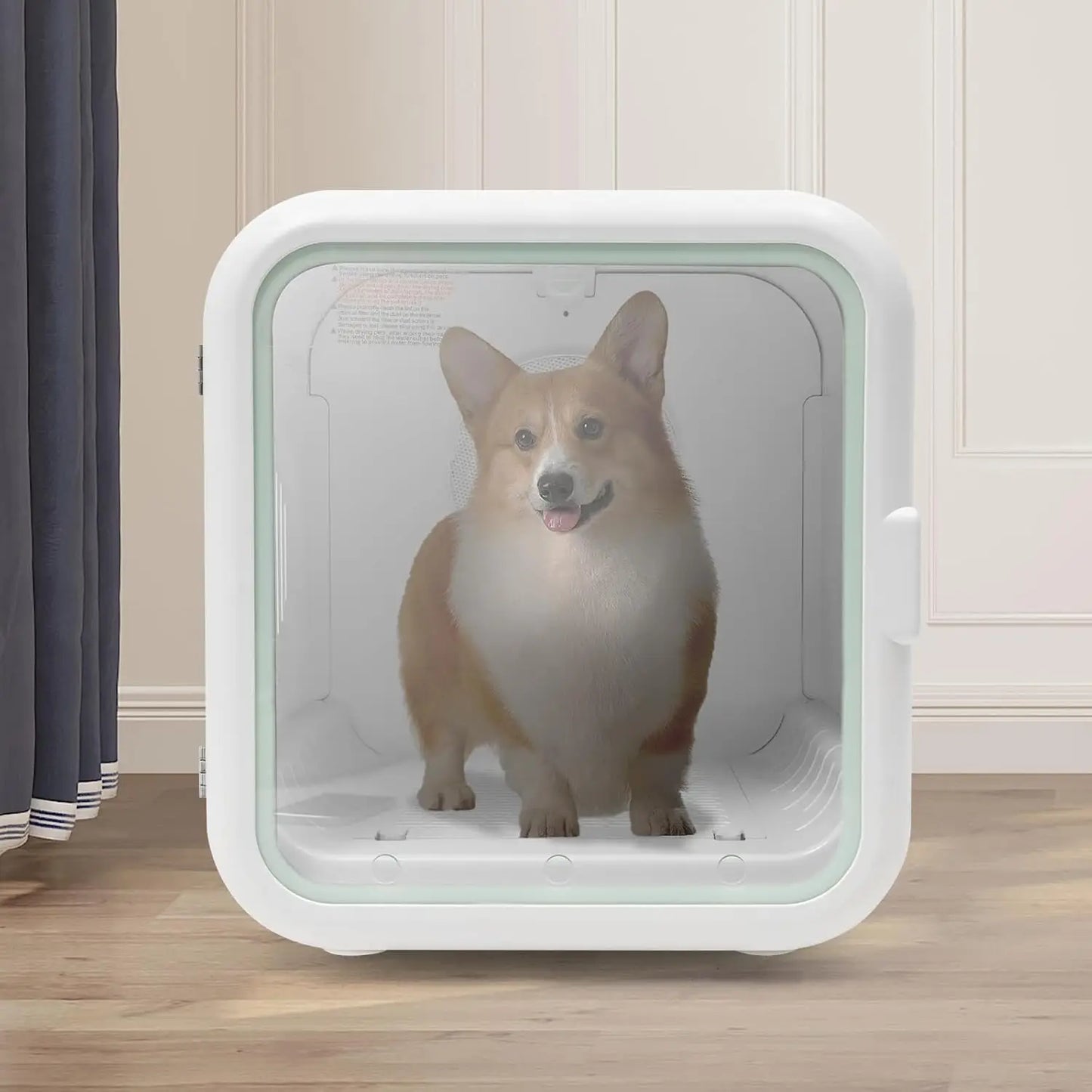 62L Automatic Pet Dryer Box Cats Small Dogs, Dual Circulation Adjustable Temperature Timer Low Noise Soft Light Grooming, Custom