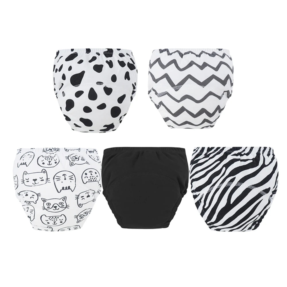 8/5pcs Baby Cotton Training Pants Panties Waterproof Cloth Diapers Reusable Toolder Nappies Diaper Baby Changing Nappy Underwear