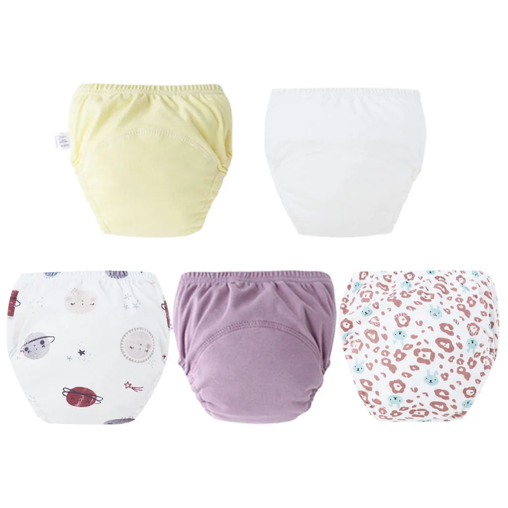8/5pcs Baby Cotton Training Pants Panties Waterproof Cloth Diapers Reusable Toolder Nappies Diaper Baby Changing Nappy Underwear