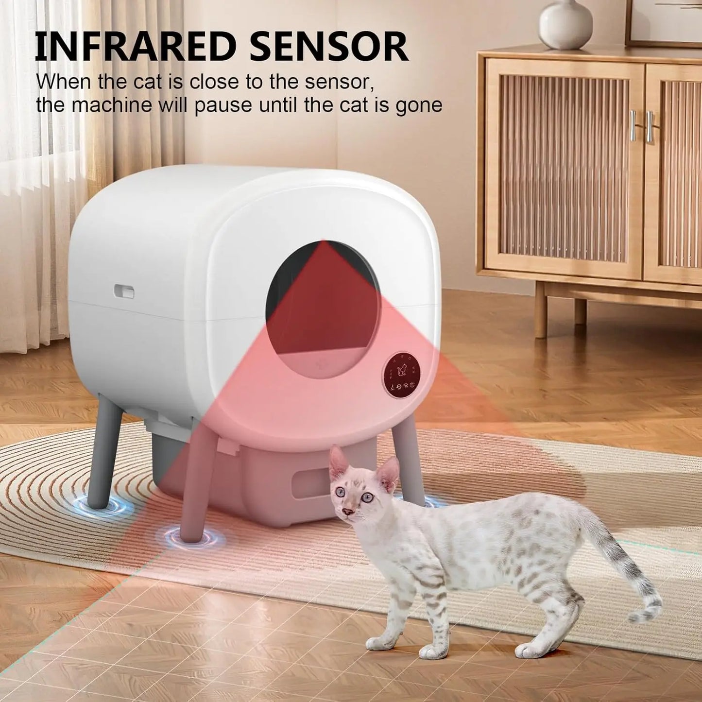 Self Cleaning Litter Box, Large Capacity Automatic Cat Litter Box Self Cleaning for Cats, App Control,Safety, Customized