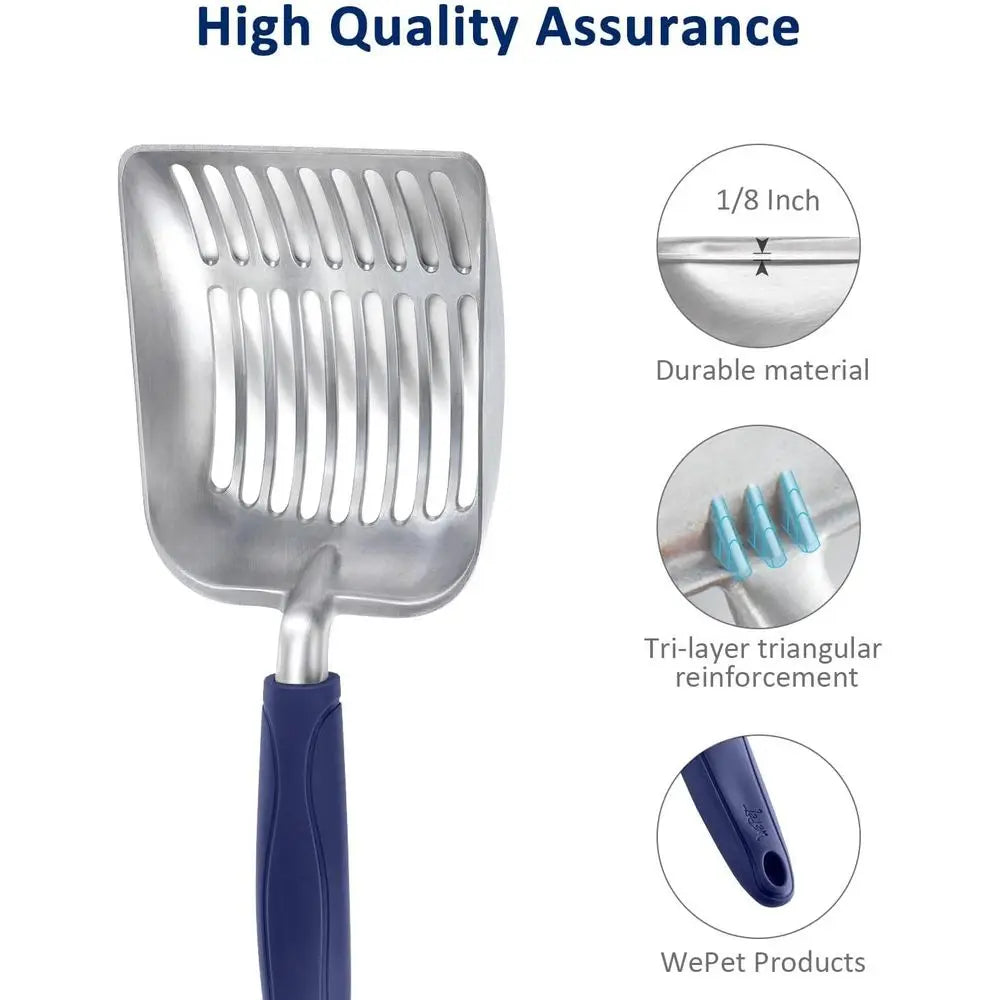 Cat Litter Scoop, Alloy Siter, Metal Scooper, Deep Shovel, Long Handle, Poop Siting, Kitten Pooper Liter, Durable, Heavy Duty, L
