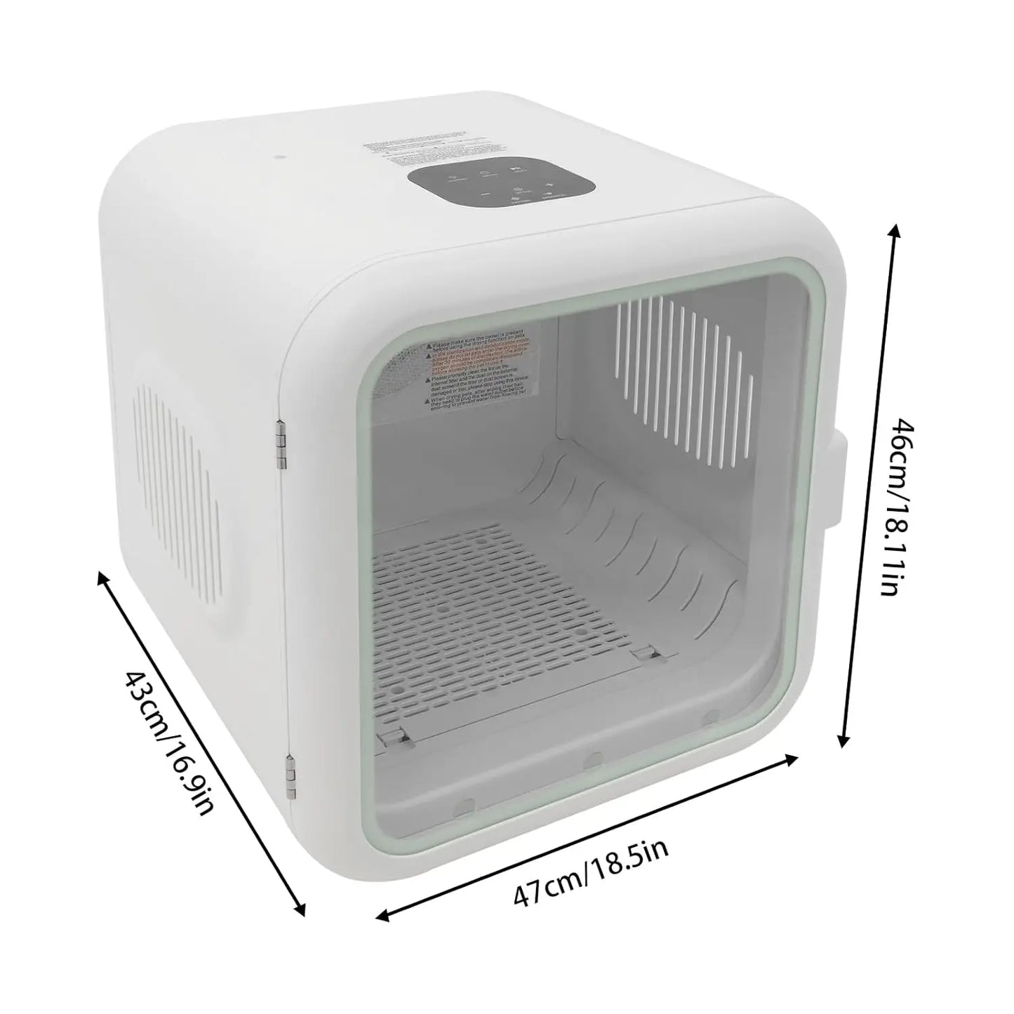62L Automatic Pet Dryer Box Cats Small Dogs, Dual Circulation Adjustable Temperature Timer Low Noise Soft Light Grooming, Custom