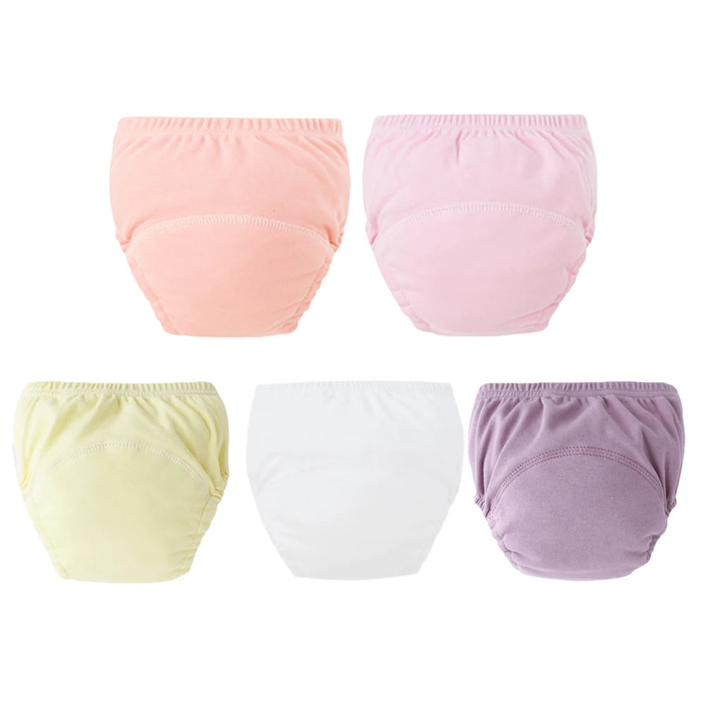 8/5pcs Baby Cotton Training Pants Panties Waterproof Cloth Diapers Reusable Toolder Nappies Diaper Baby Changing Nappy Underwear