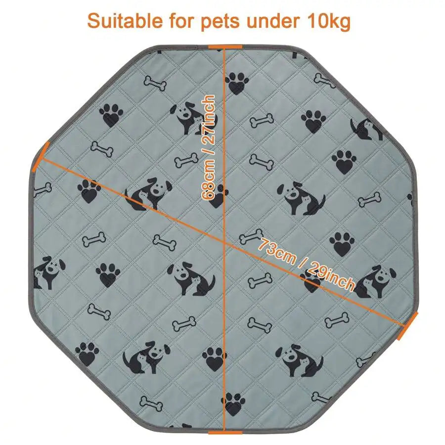 Washable Octagon Dog Pee Pads, Reusable Cat Sleep Game Mat, Fits 29" Octagon Fence, Dog Play Pen Pad, Absorbent & Leakproof Pet