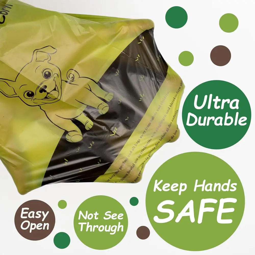Dog Waste Bags, 1080 Extra Thick Strong 100% Leak-Proof (Green)