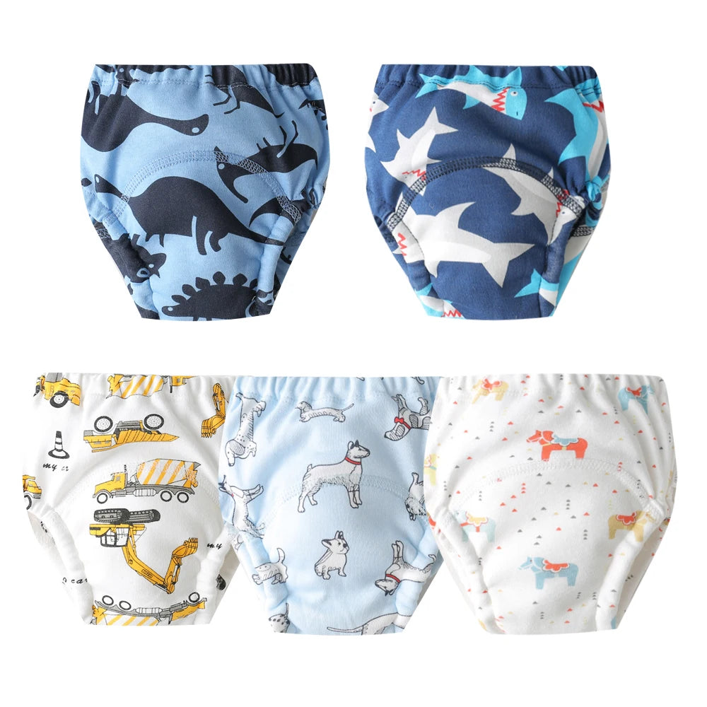8/5pcs Baby Cotton Training Pants Panties Waterproof Cloth Diapers Reusable Toolder Nappies Diaper Baby Changing Nappy Underwear