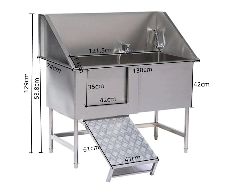 Stainless Steel Dog Grooming Bath Tub Custom Size Dog Washing Dog Grooming Bath Tub Stainless Steel Bathtub