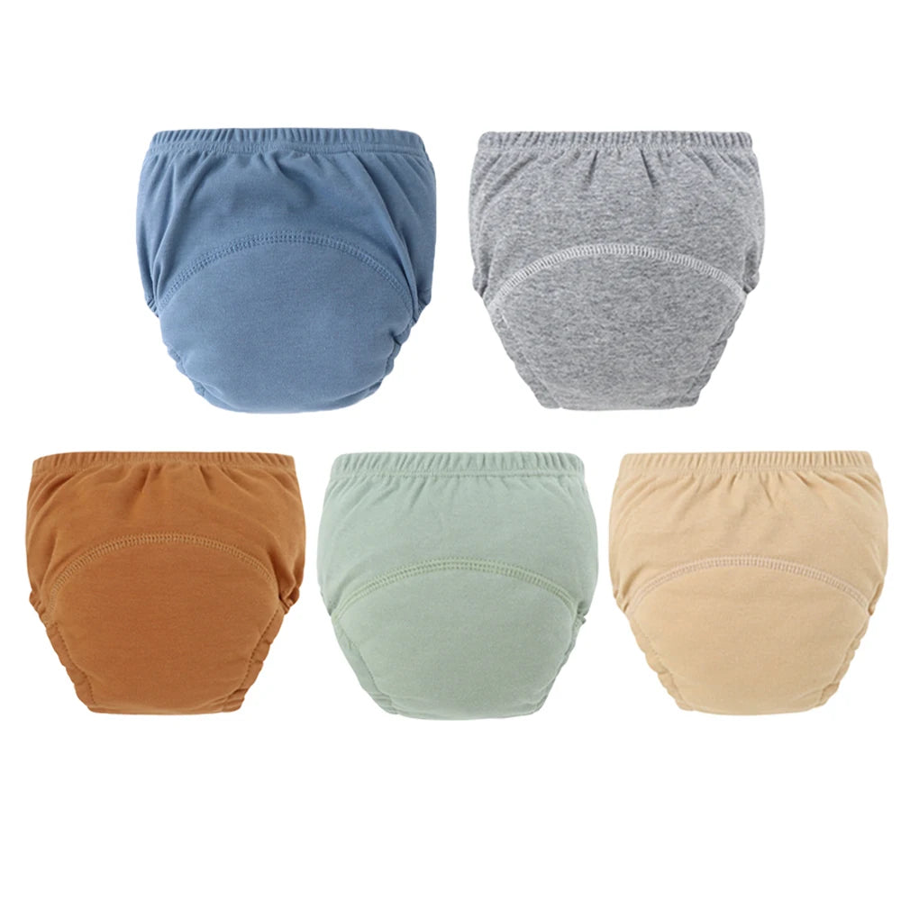 8/5pcs Baby Cotton Training Pants Panties Waterproof Cloth Diapers Reusable Toolder Nappies Diaper Baby Changing Nappy Underwear