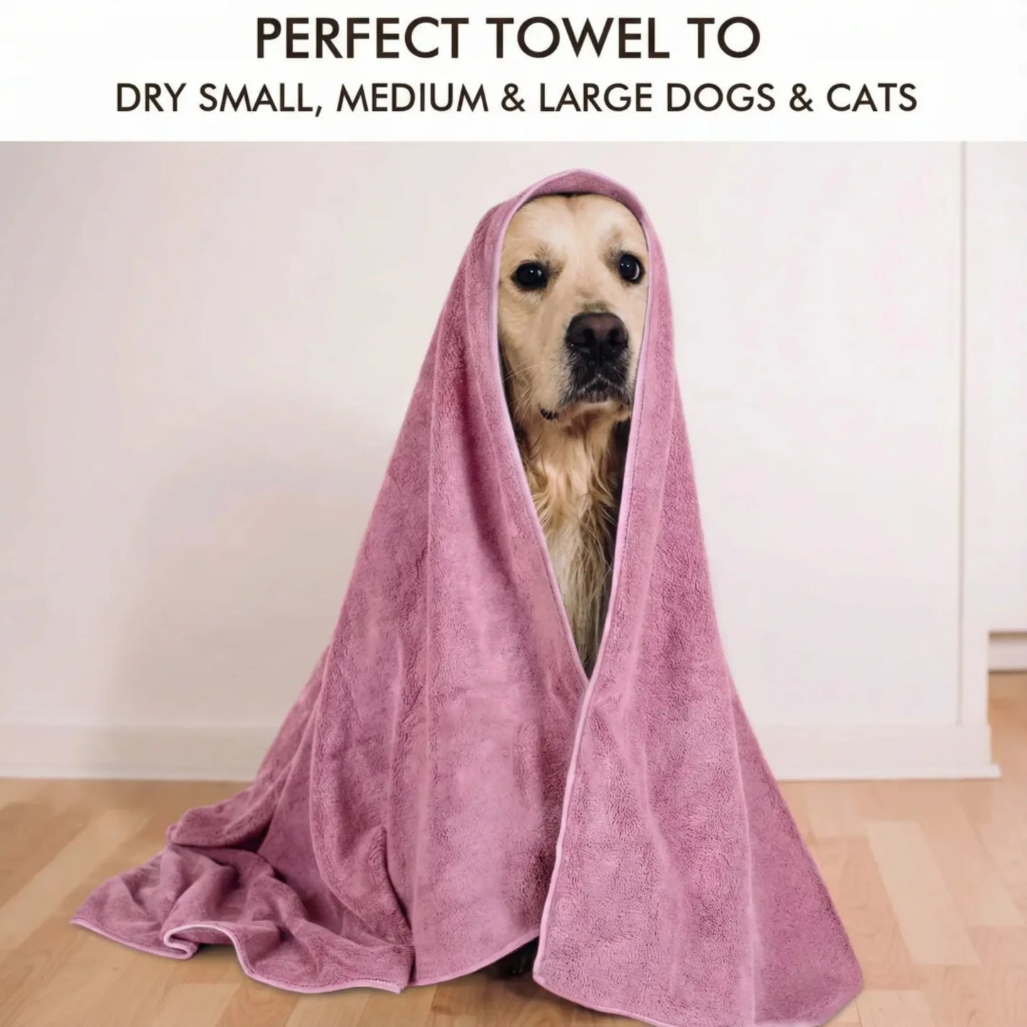 Extra Large Pet Bath Towel Super Absorbent Microfiber Quick Dry Soft Washcloth for Dogs Cats Durable Non-Fading Easy to Clean