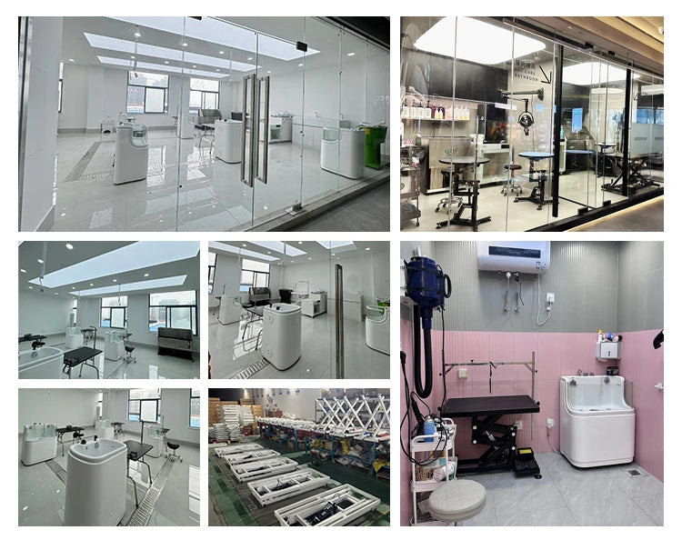 Stainless Steel Medical Pet Grooming Bathing Equipment Animal Wash Basin Vet  Sliding-door Bathing Pool