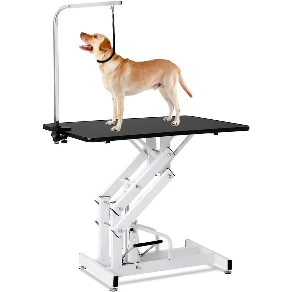 Hydraulic Dog Grooming Table Heavy Duty or Small/Medium/Large Dogs, Pet Grooming Table with Adjustable OverArm and Noose, Height