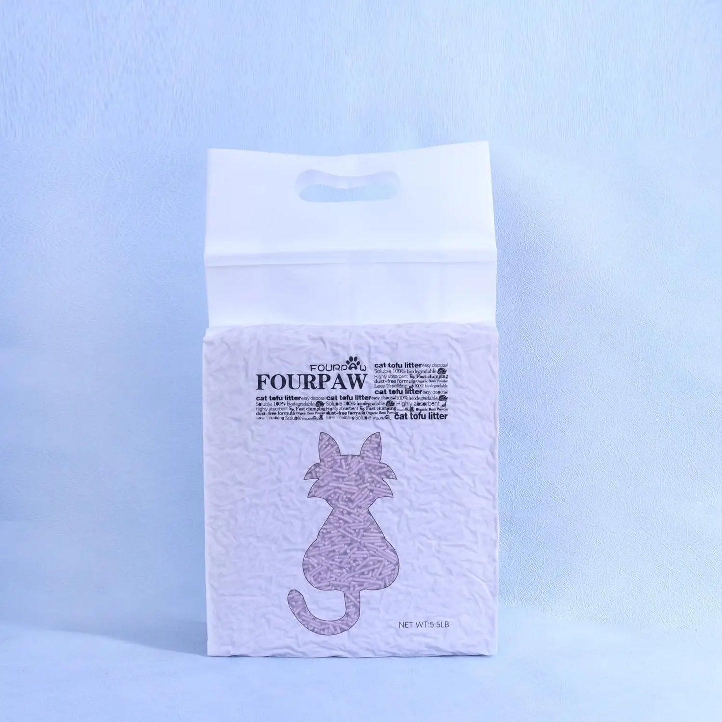 Tofu Cat Litter Lavender Scent 5.5 Lbs, Flushable Low Tracking 2mm Pellets for Easy Cleanup