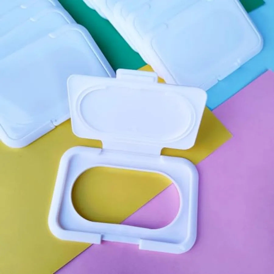 5 Pack Baby Wipes Flip Lid Reusable Adhesive Sticky Dispenser Cover Non-Drying Cap for Child Water Wipe Packs Bag Package Porta