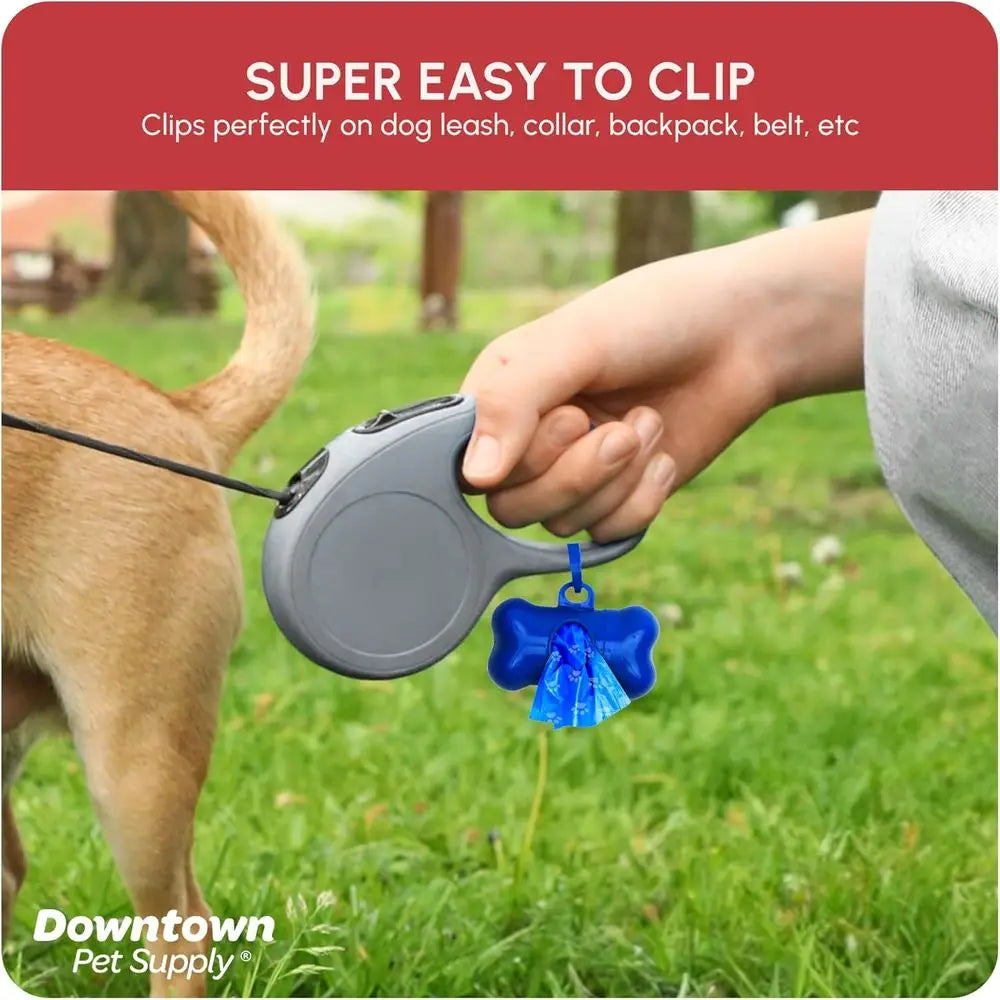 Dog Waste Bags with Dispenser, 180 Count - Leak-Proof and Bone-Shaped Holder or Leash, 12.5 x 8.5, Rainbow with Paw Prints