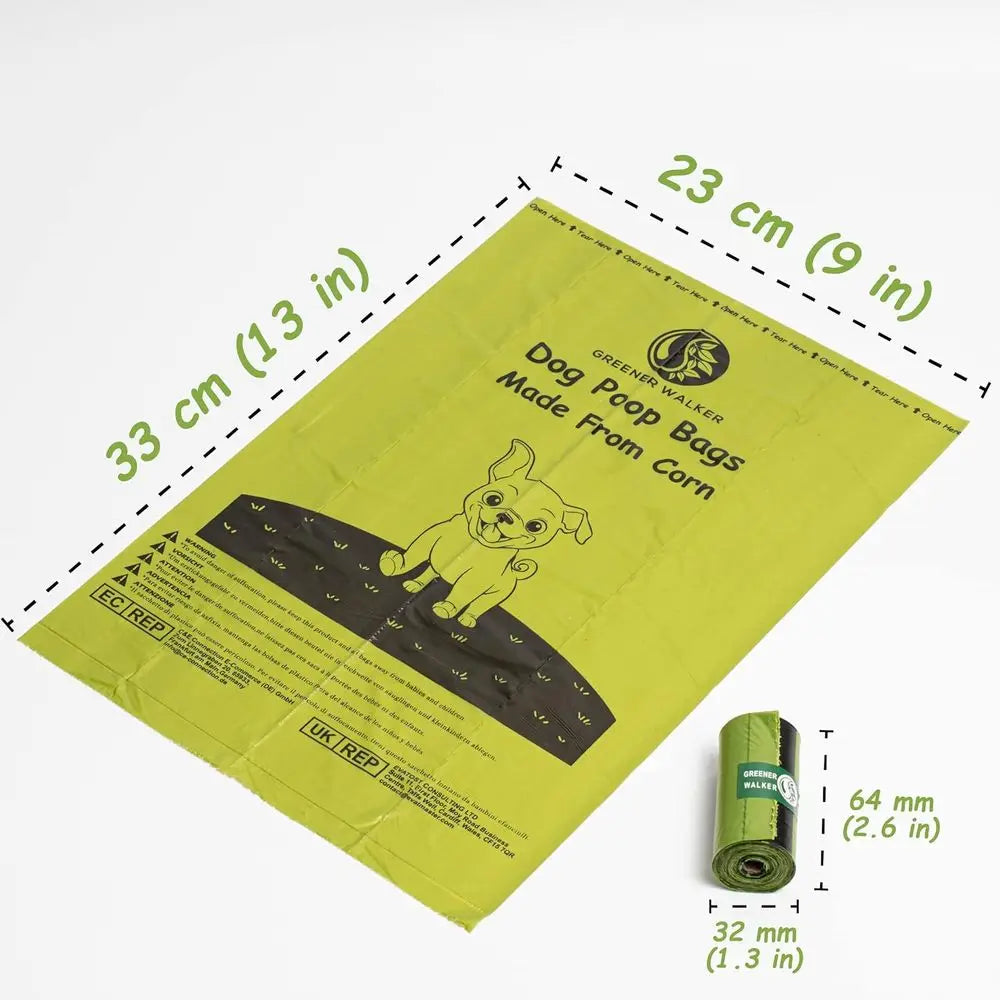 Dog Waste Bags, 1080 Extra Thick Strong 100% Leak-Proof (Green)