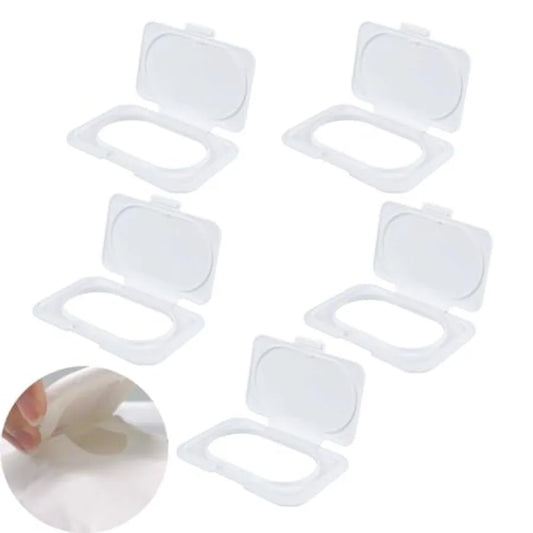 5 Pack Baby Wipes Flip Lid Reusable Adhesive Sticky Dispenser Cover Non-Drying Cap for Child Water Wipe Packs Bag Package Porta